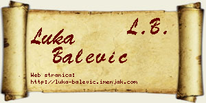 Luka Balević vizit kartica